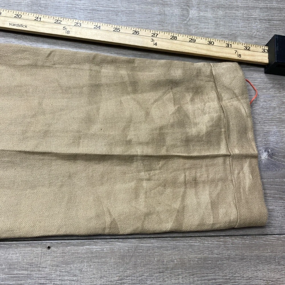 Hart Schaffner Marx Dress Pants Mens 36 Tan Linen Herringbone Made in Italy